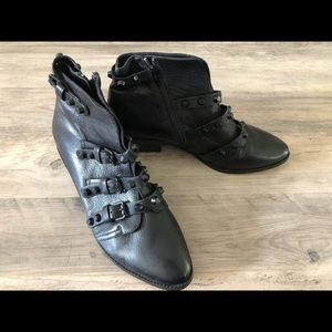 Gianni Bini Studded Buckle Ankle Booties